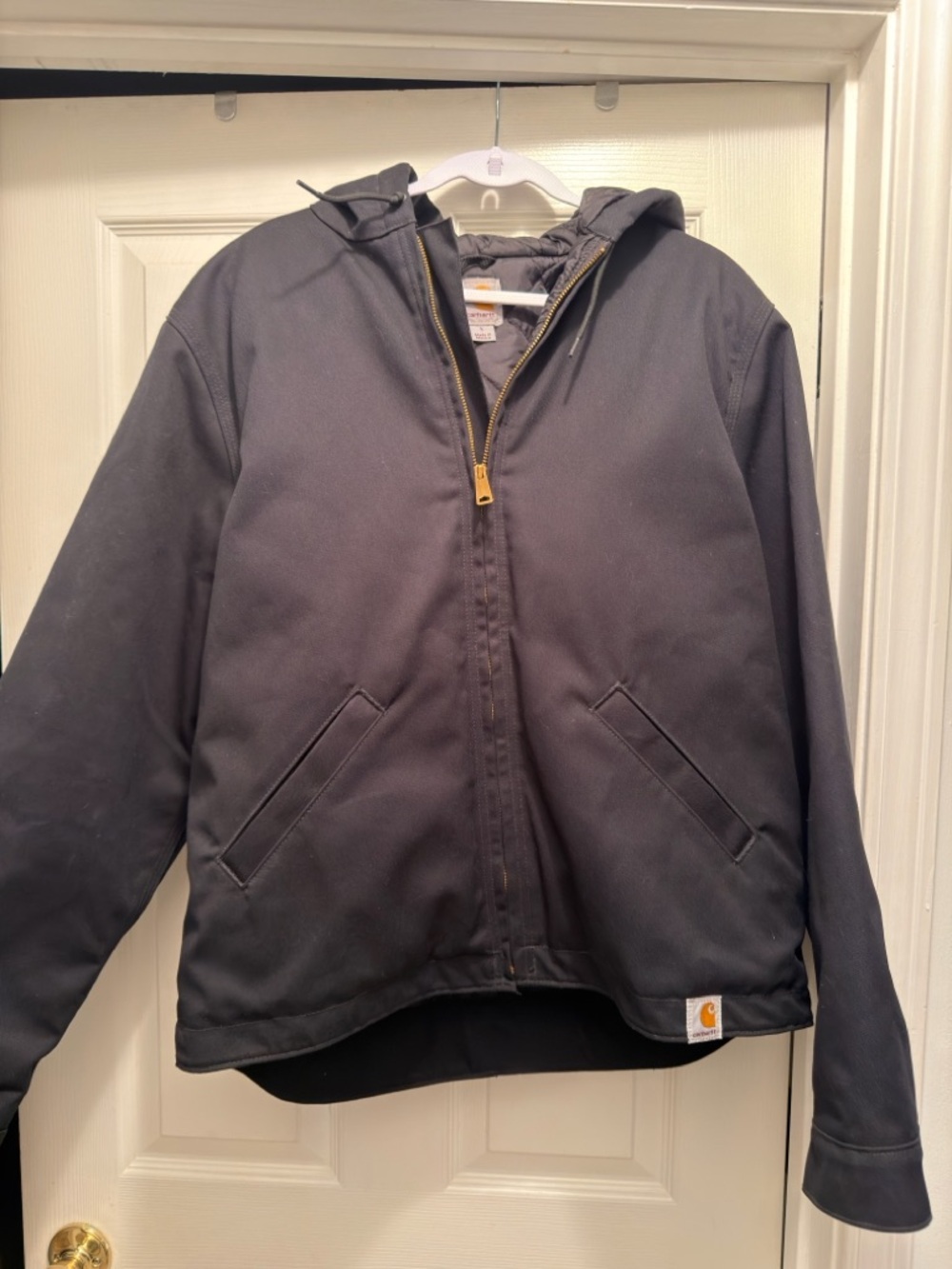 Carhartt Hooded Work Jacket in Black Large
